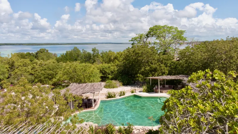 Tropical pool overlooking Mida Creek at The Rock and Sea