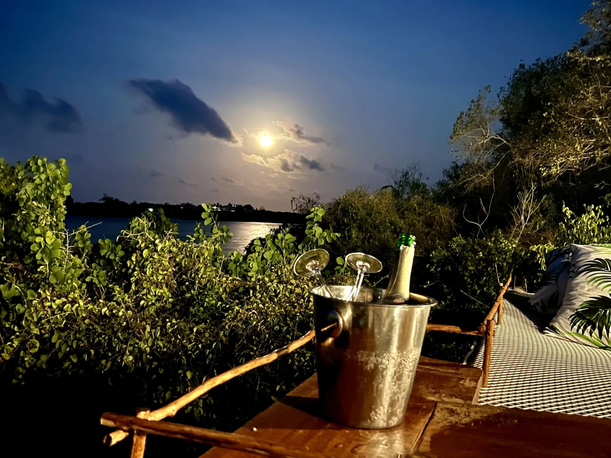 The Imperial Banda suite with its wide wooden terrace looking out over Mida Creek and the ocean